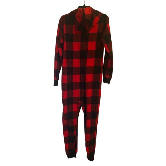 NWOT Old Navy Flannel One Piece Pajamas Sleepwear Buffalo Plaid Size XS - Picture 3 of 5